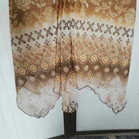 Vintage Brown Formal Boho Prom Dress 90s ombre chiffon hippie junior's t… - Picture 3 of 6